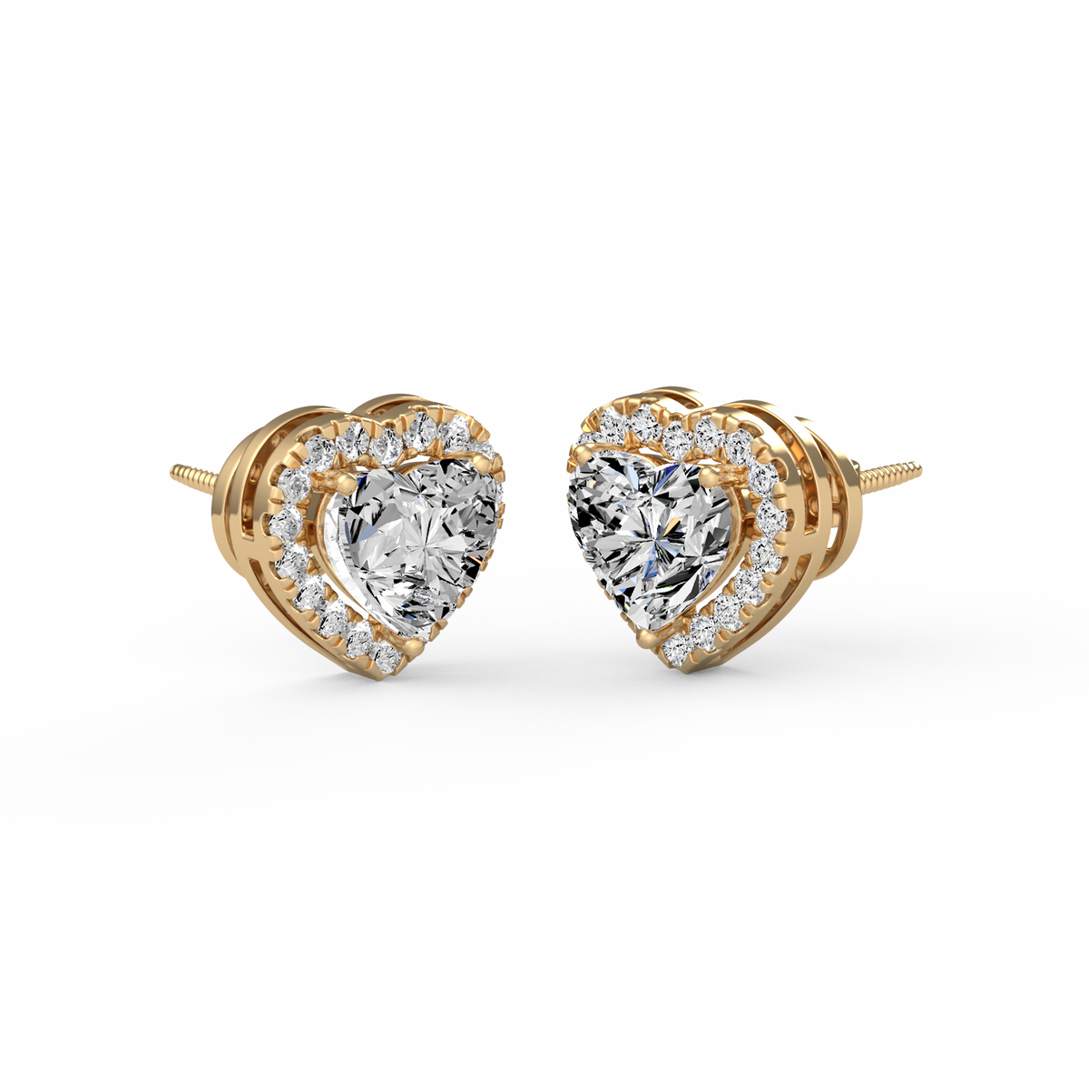 Heart Halo 2ct Diamond Studs