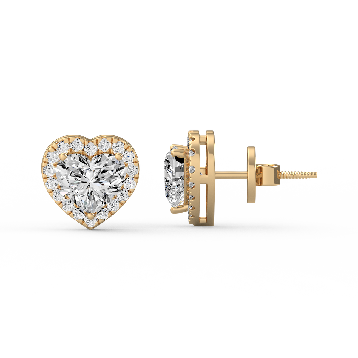 Heart Halo 2ct Diamond Studs