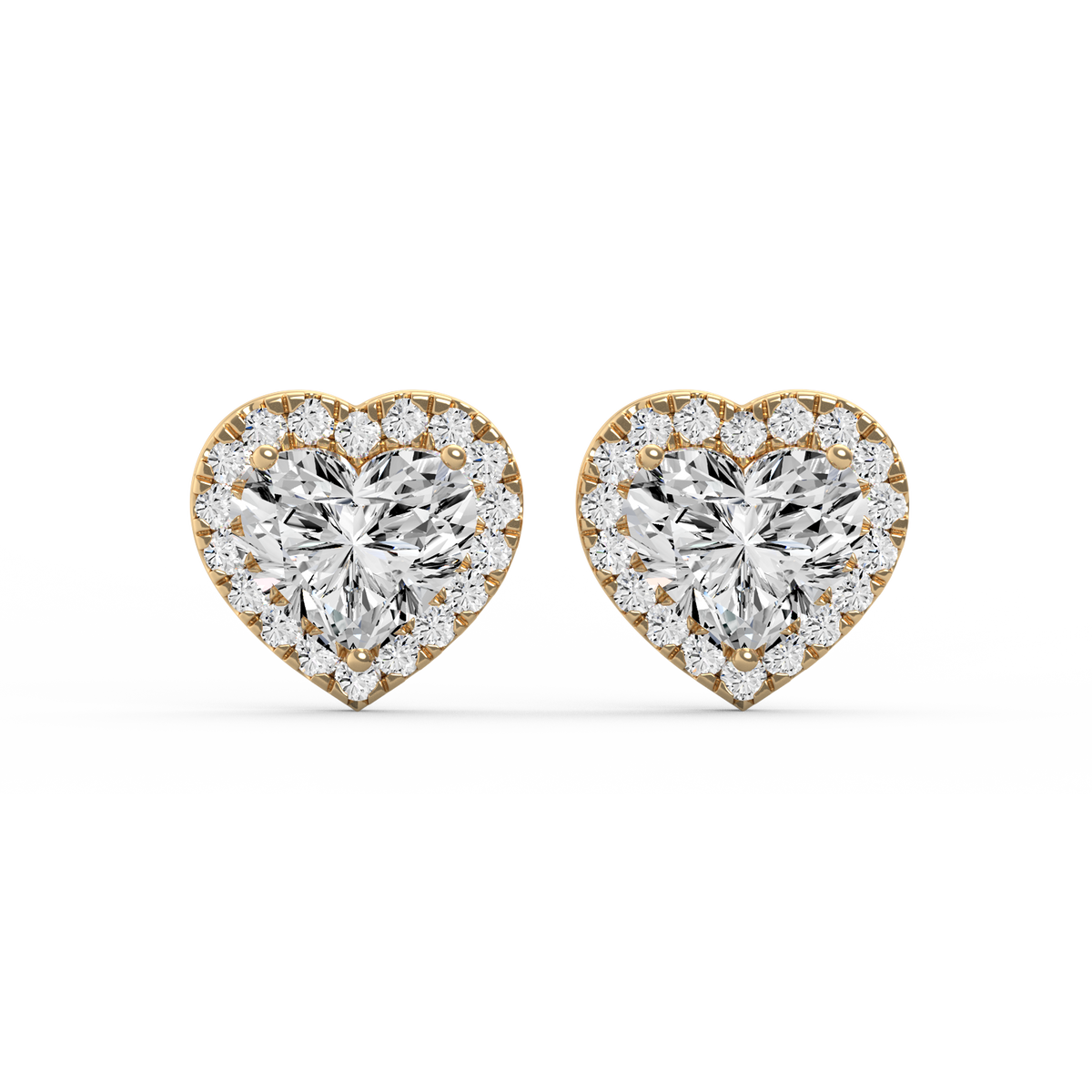 Heart Halo 2ct Diamond Studs