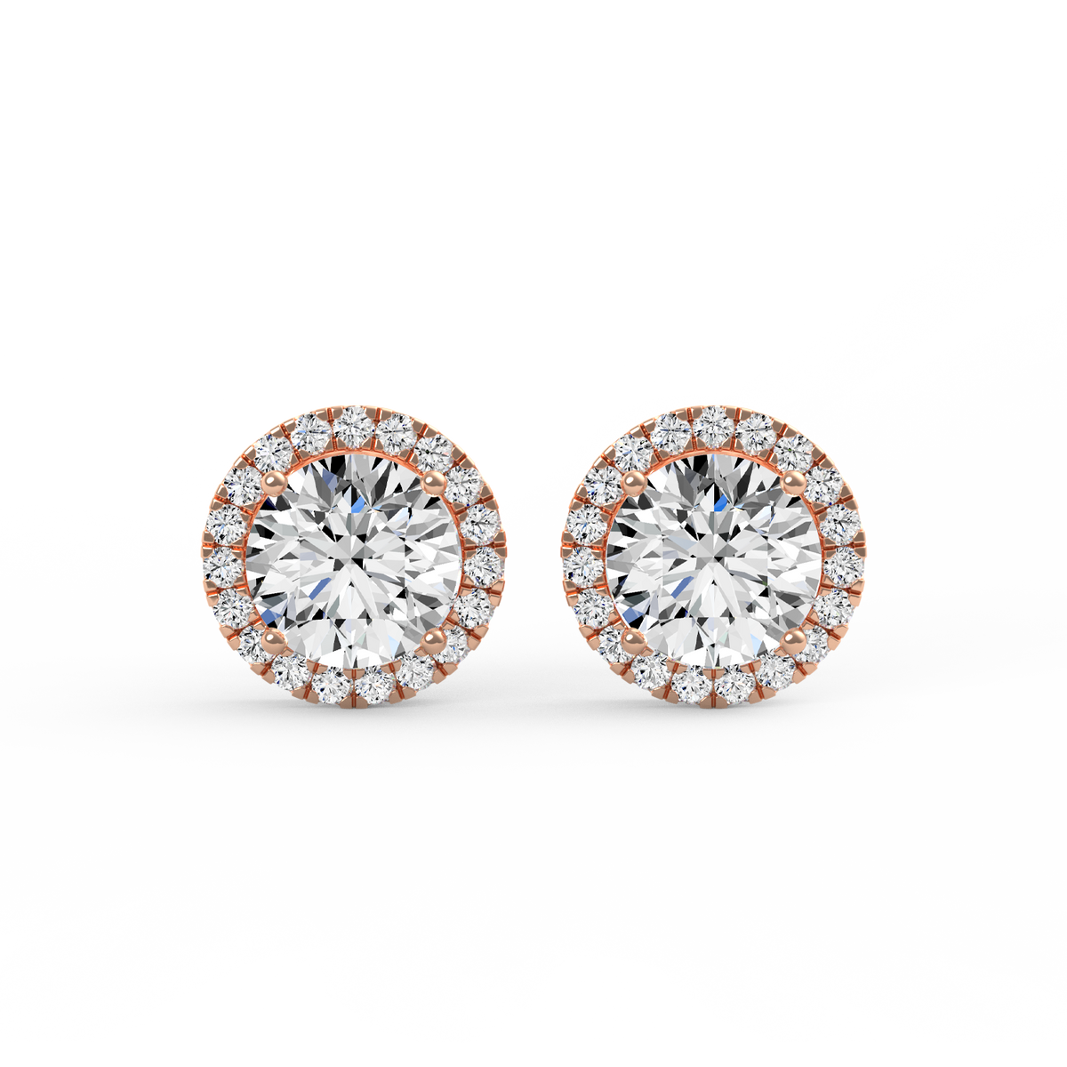 Round 3ct Halo Lab-Grown Diamond Stud