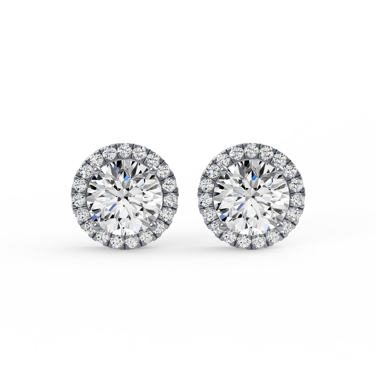 Round 3ct Halo Lab-Grown Diamond Stud