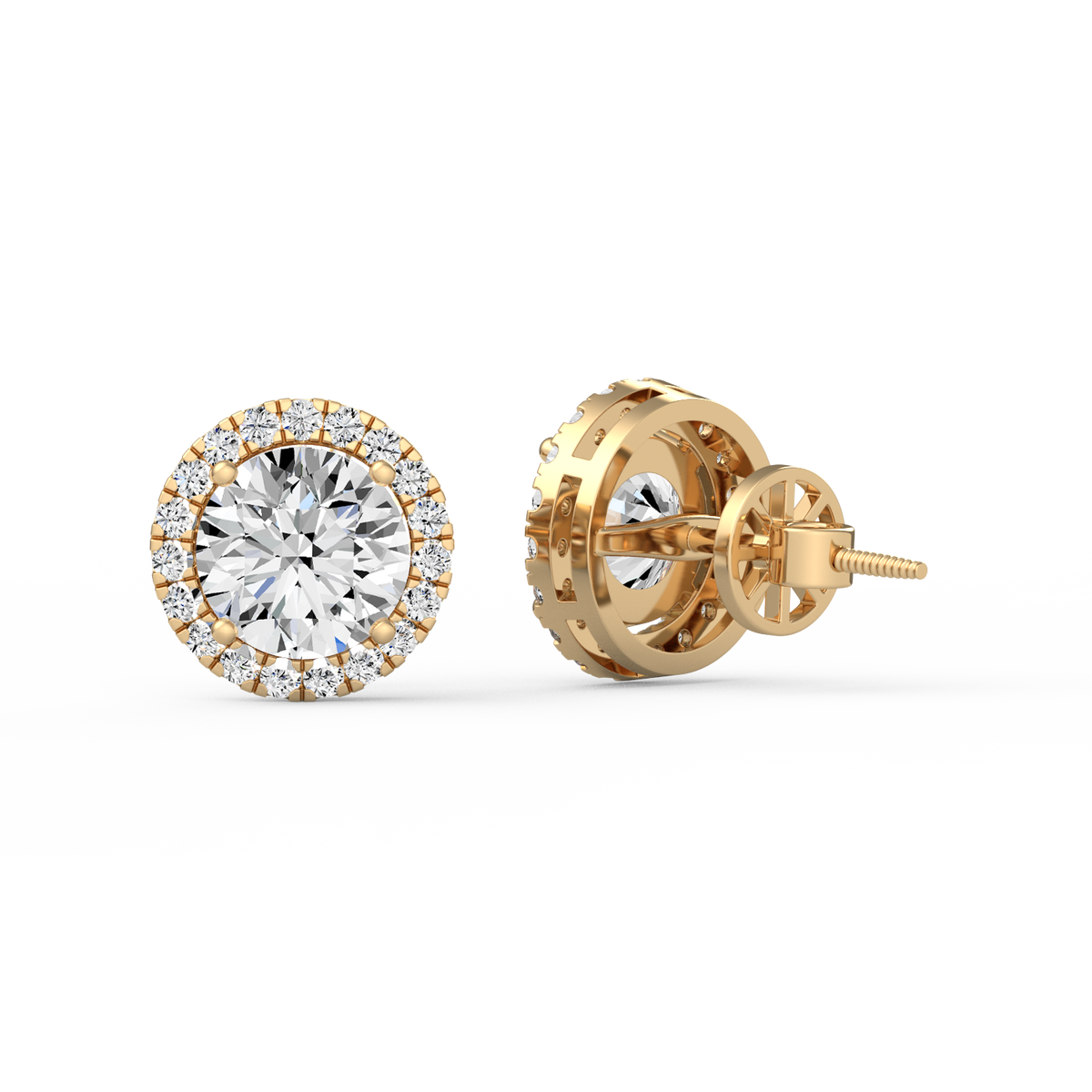 Round 3ct Halo Lab-Grown Diamond Stud
