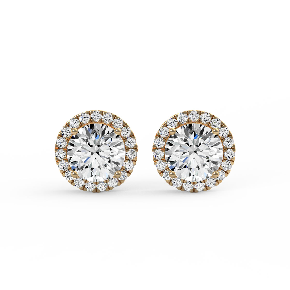 Round 3ct Halo Lab-Grown Diamond Stud
