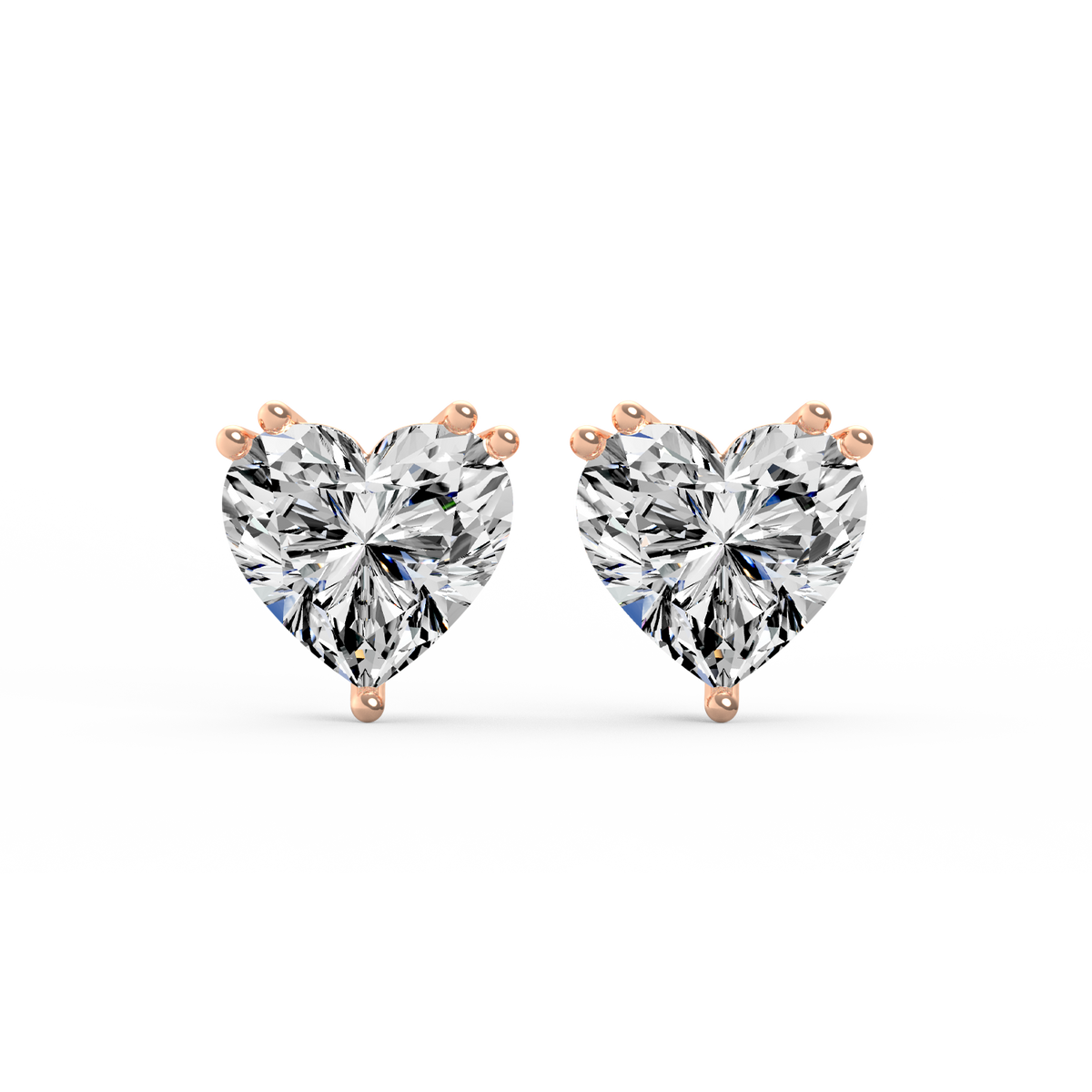 Heart Shaped 4ct Diamond Studs