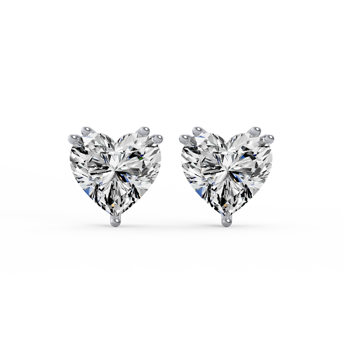 Heart Shaped 4ct Diamond Studs
