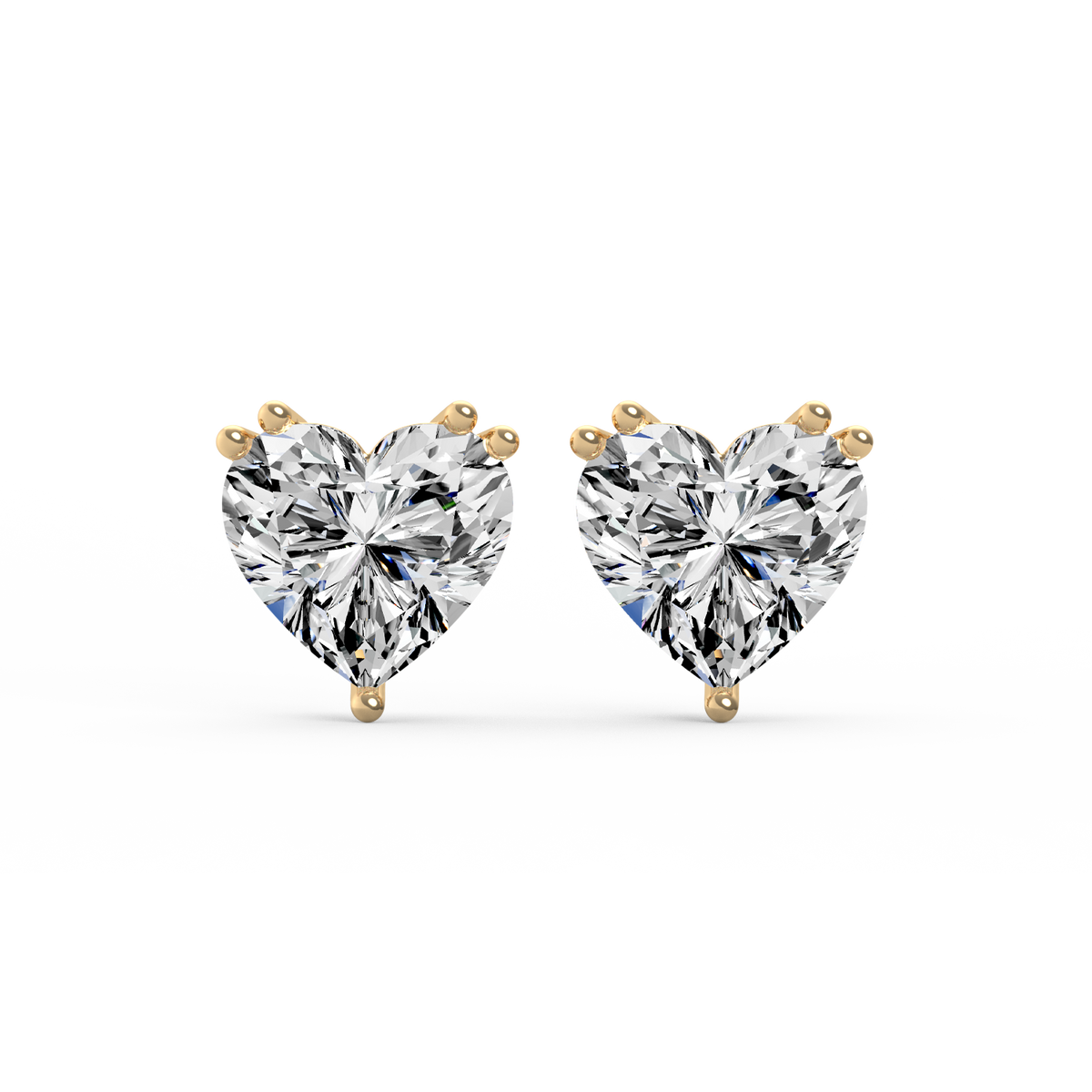 Heart Shaped 4ct Diamond Studs