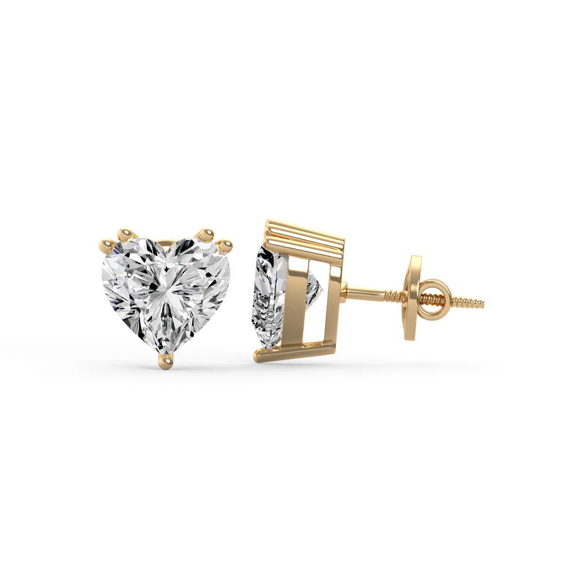 Heart Shaped 4ct Diamond Studs