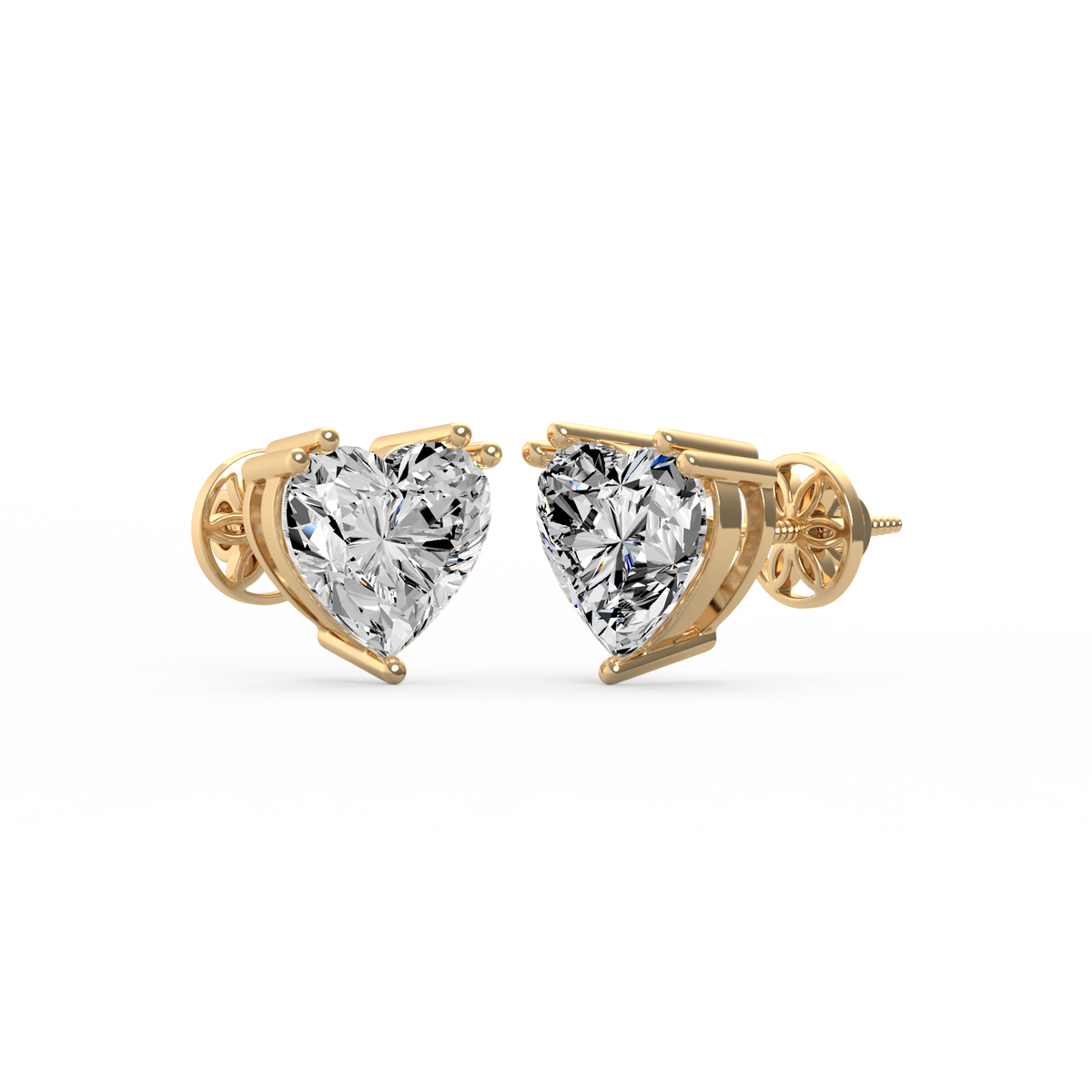 Heart Shaped 4ct Diamond Studs