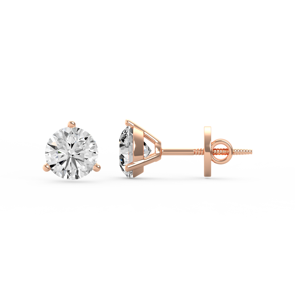 Round 2ct Diamond Stud Earrings
