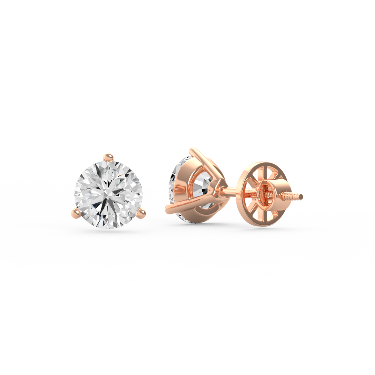 Round 2ct Diamond Stud Earrings