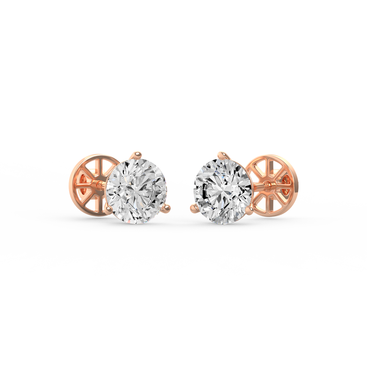 Round 2ct Diamond Stud Earrings