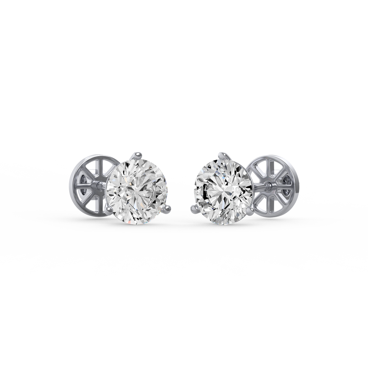 Round 2ct Diamond Stud Earrings