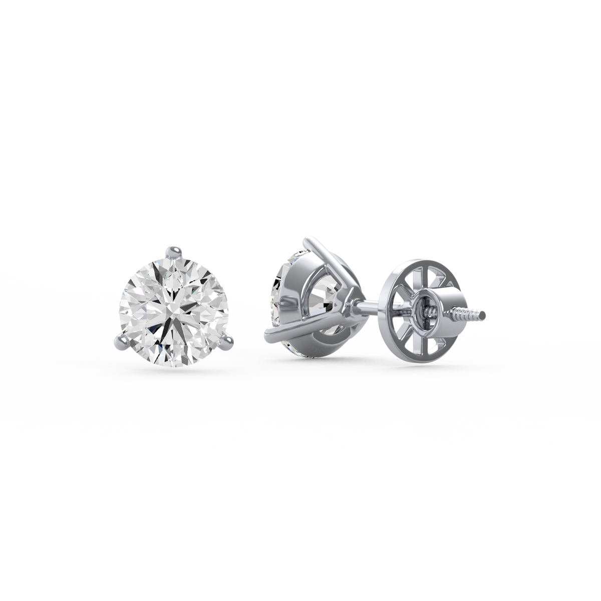 Round 2ct Diamond Stud Earrings