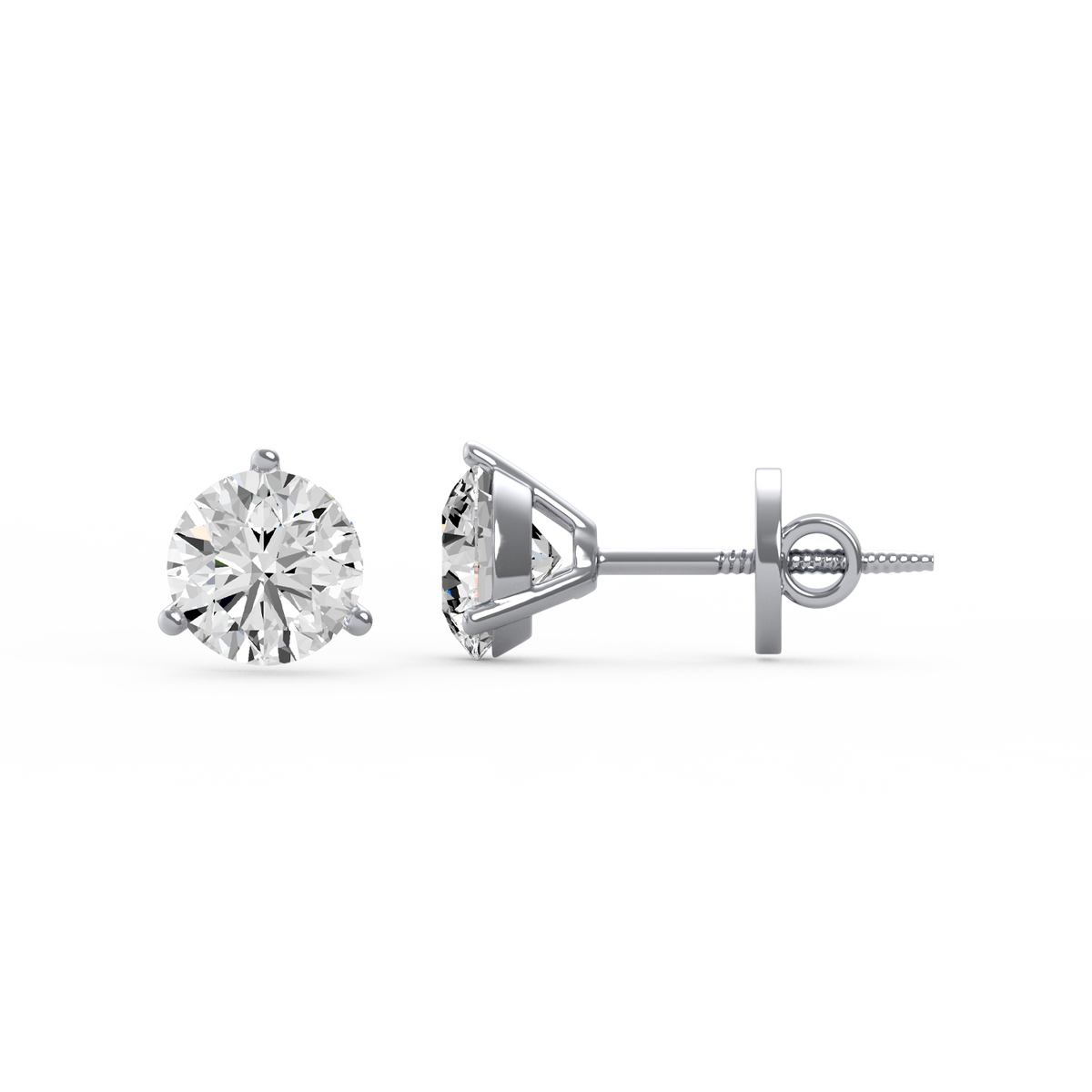Round 2ct Diamond Stud Earrings