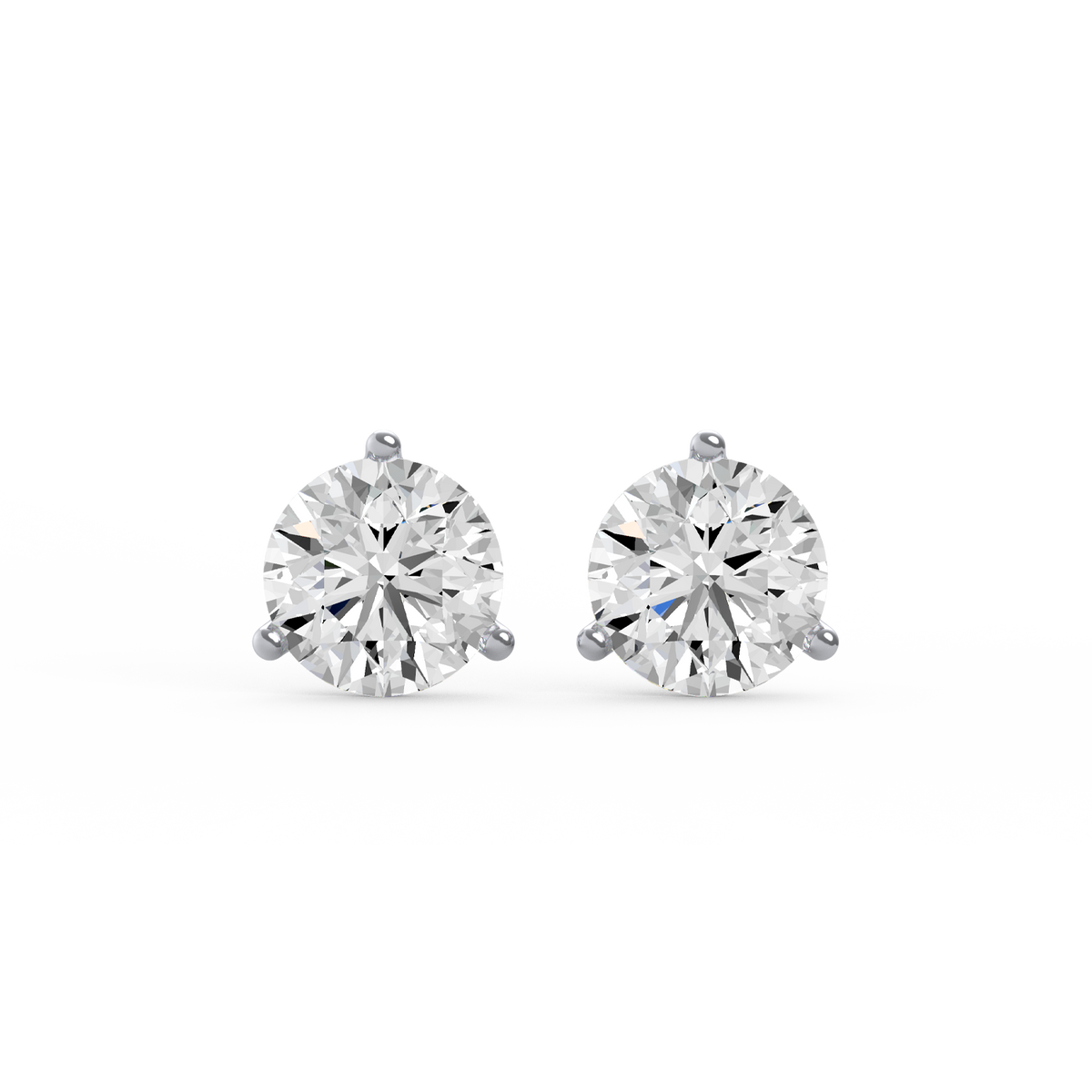 Round 2ct Diamond Stud Earrings