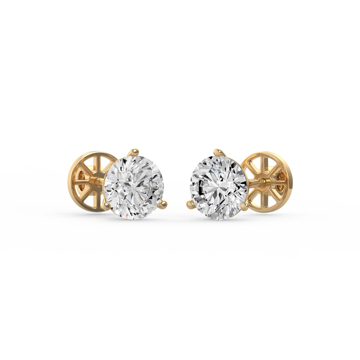 Round 2ct Diamond Stud Earrings
