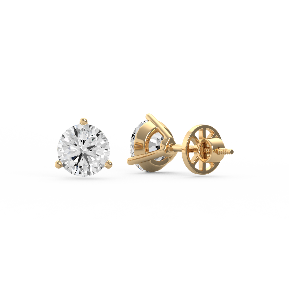 Round 2ct Diamond Stud Earrings