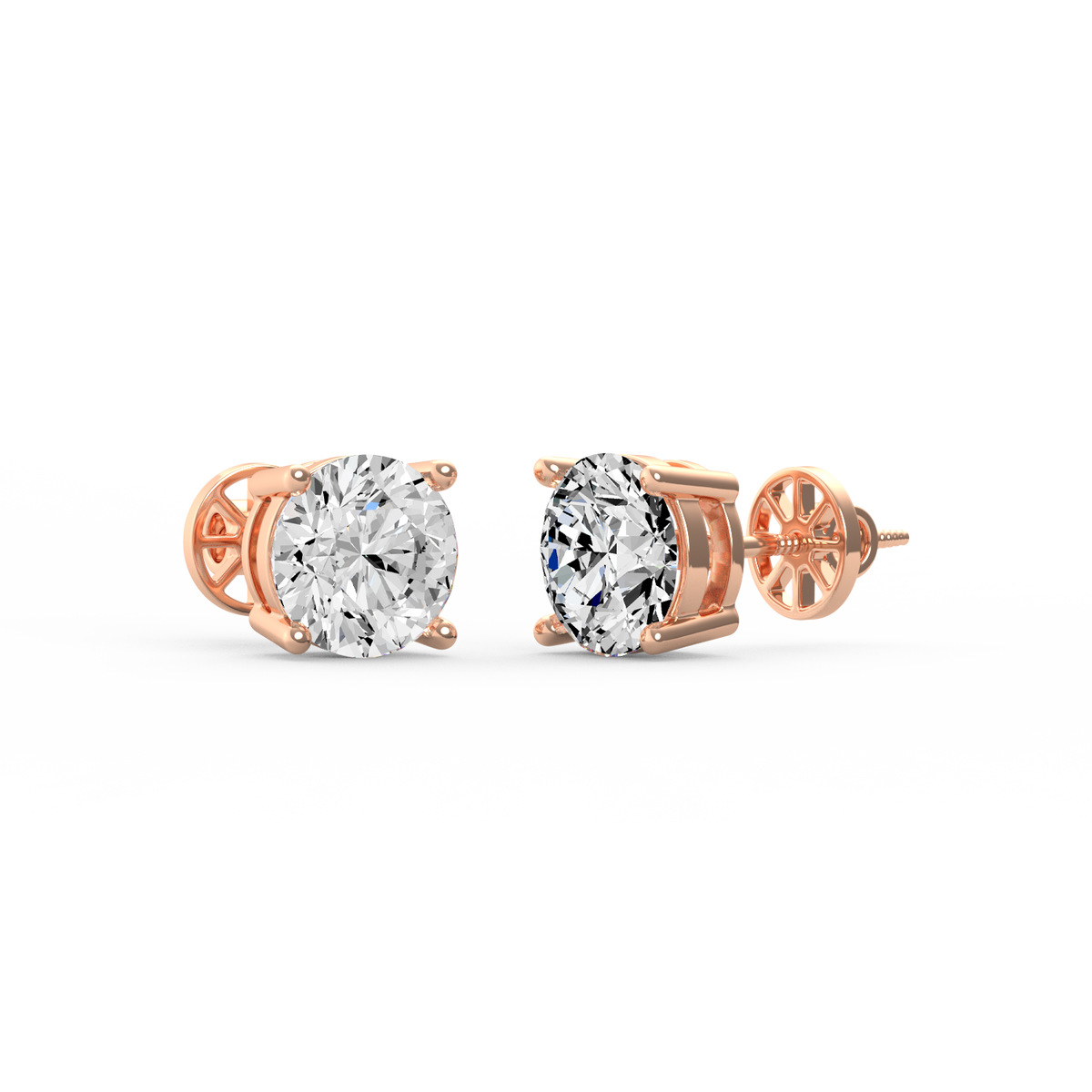 Round 4ct Diamond Studs