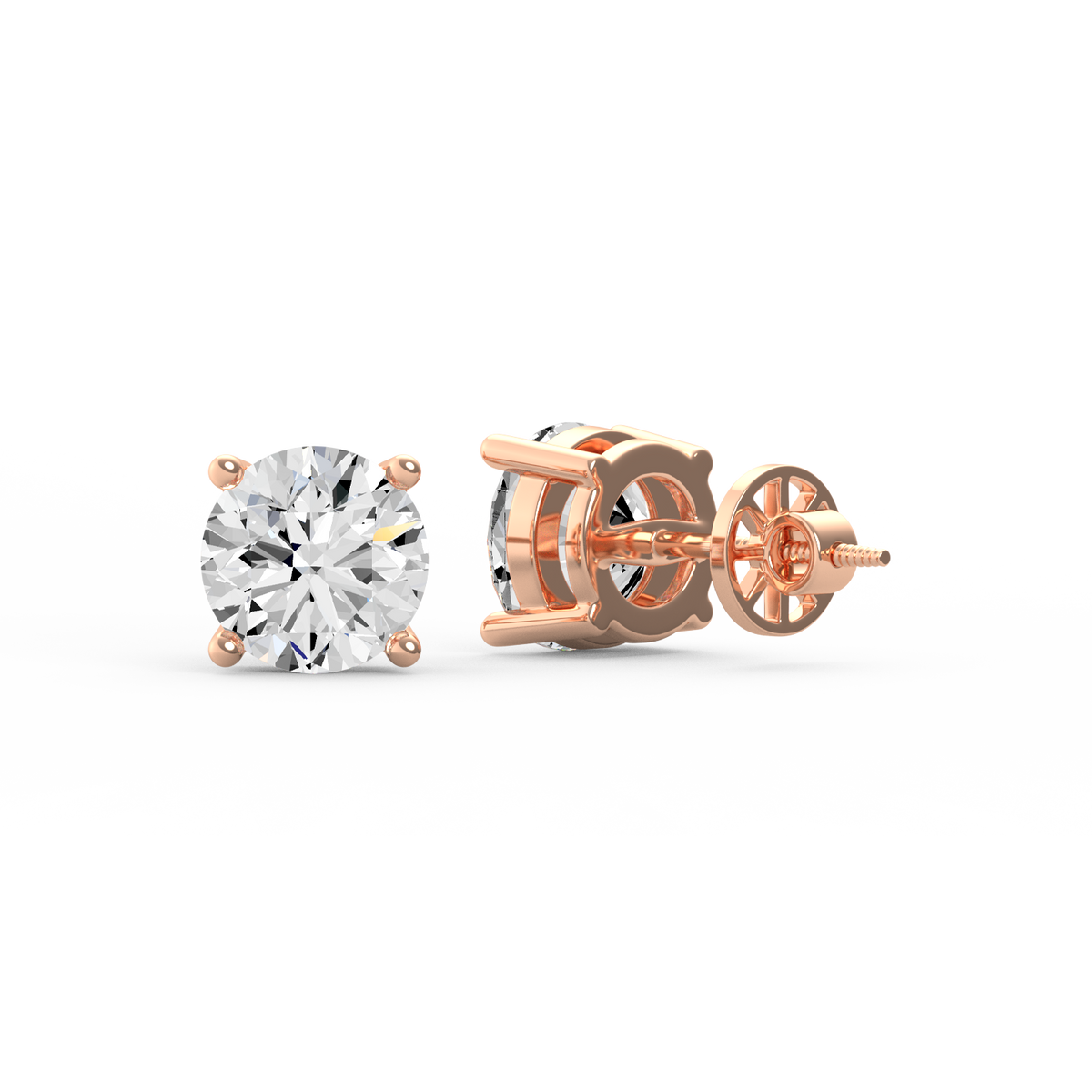 Round 4ct Diamond Studs