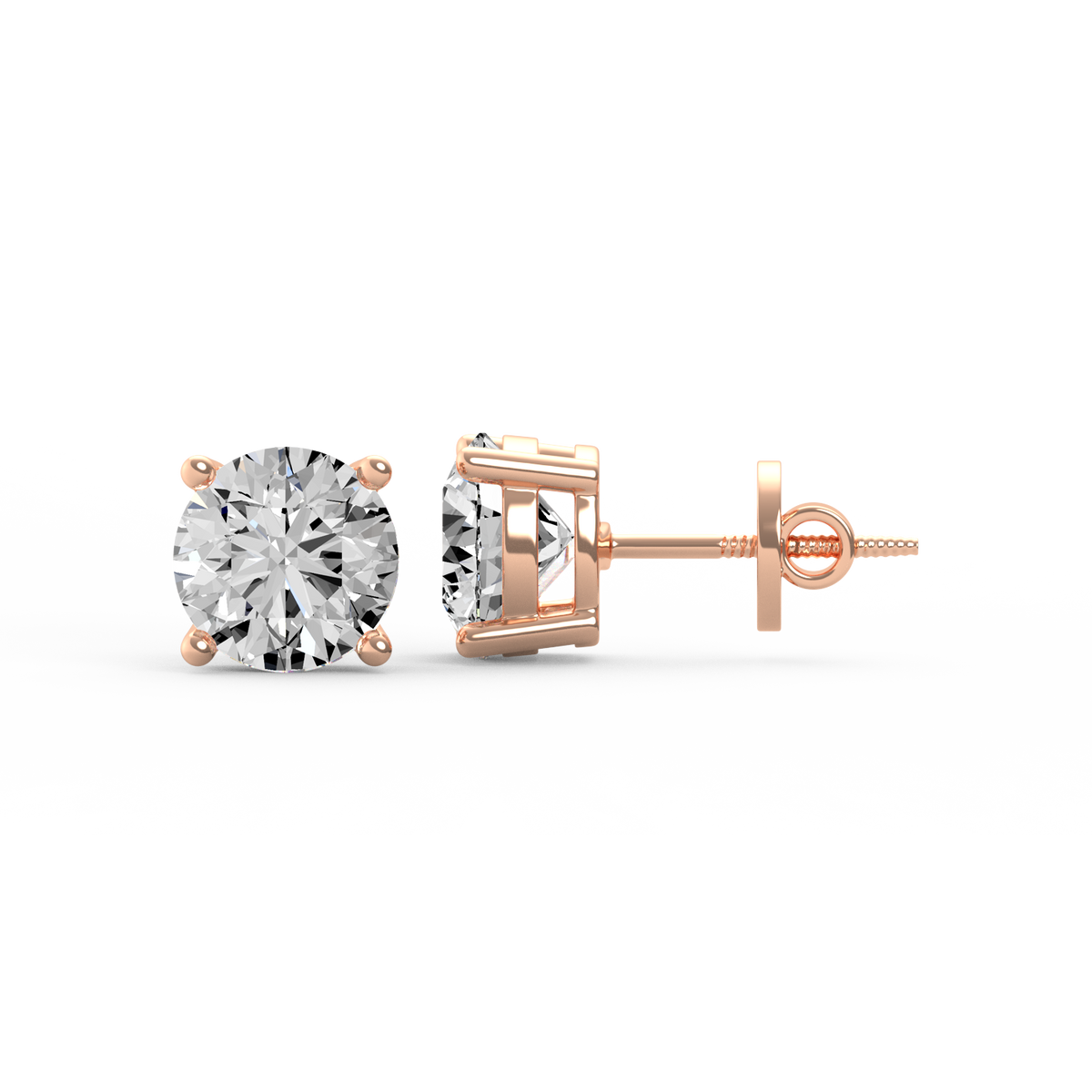 Round 4ct Diamond Studs