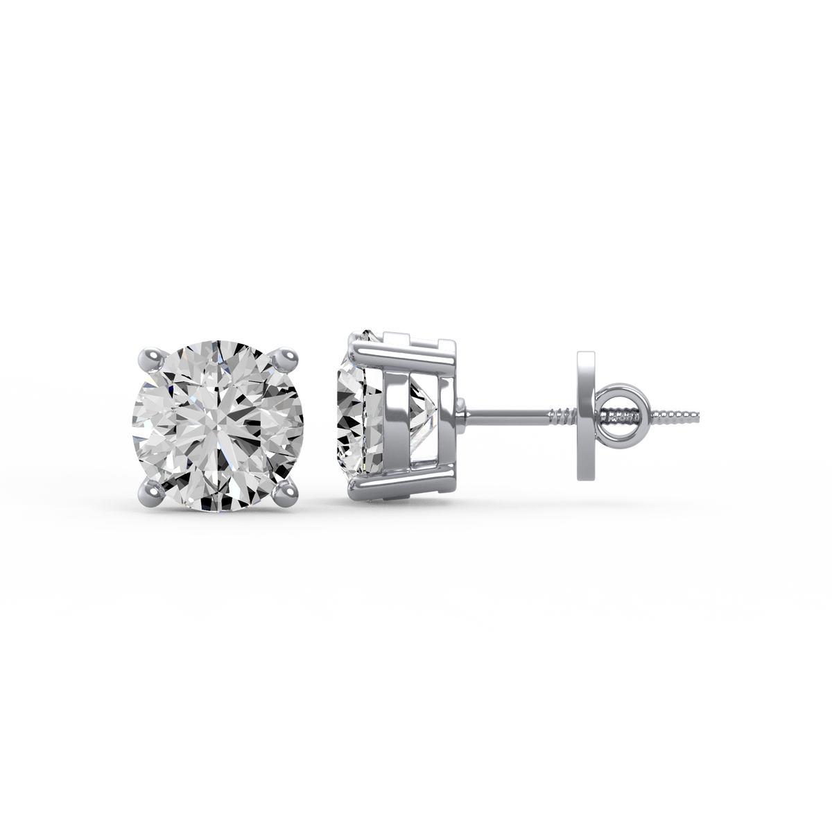 Round 4ct Diamond Studs