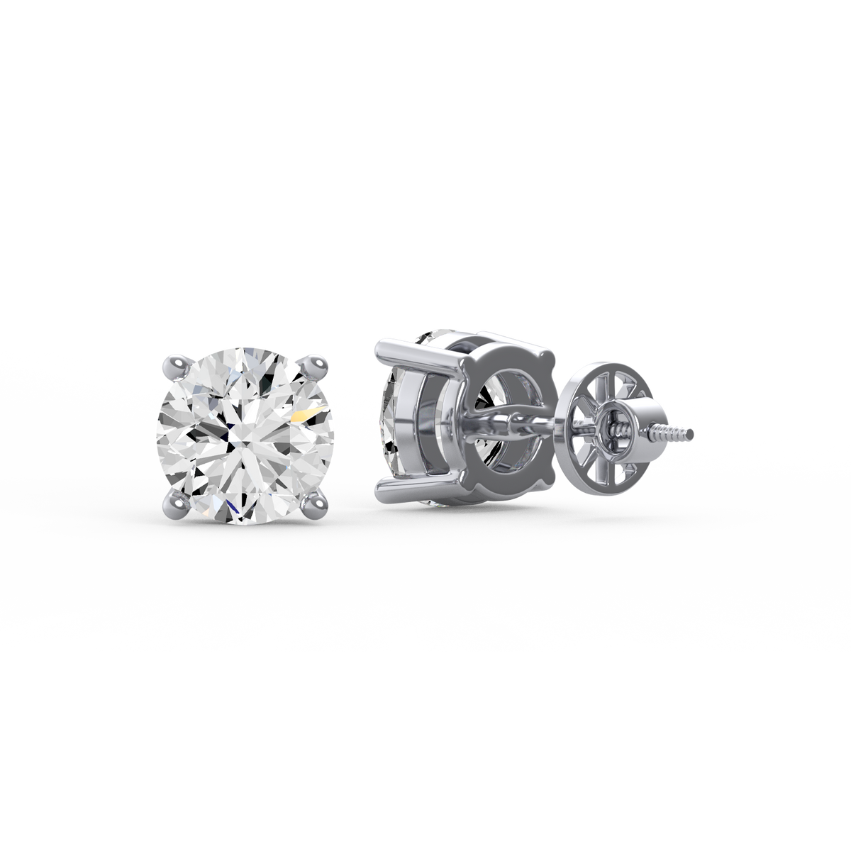 Round 4ct Diamond Studs