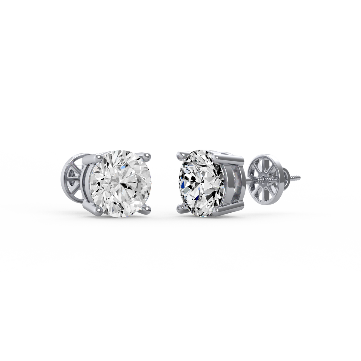 Round 4ct Diamond Studs