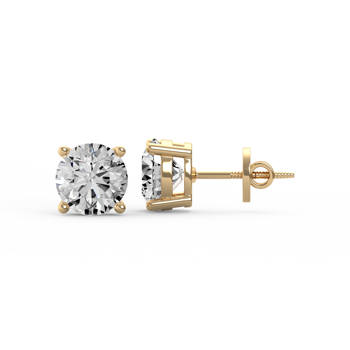 Round 4ct Diamond Studs