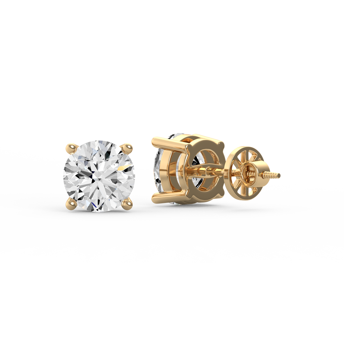 Round 4ct Diamond Studs