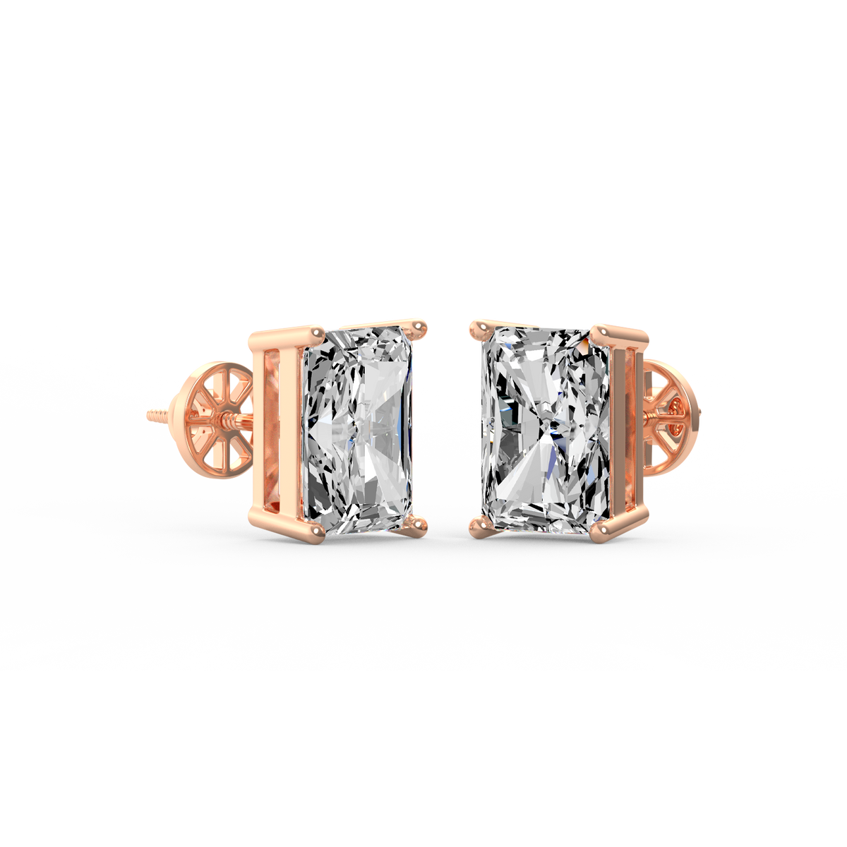 Radiant 6ct Diamond Stud Earrings