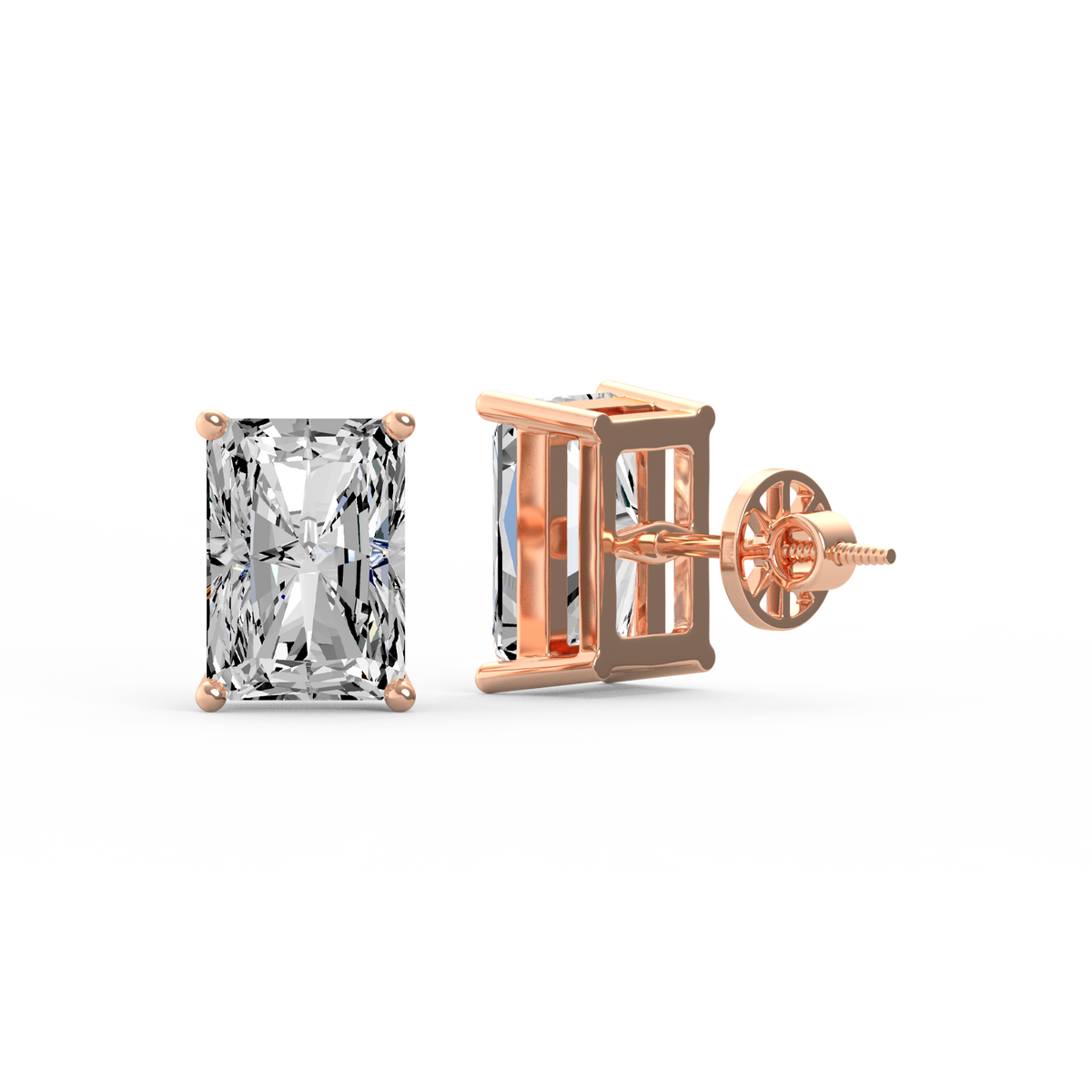 Radiant 6ct Diamond Stud Earrings