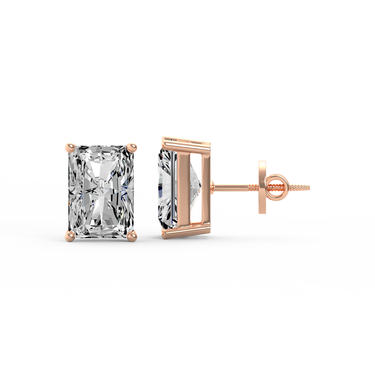 Radiant 6ct Diamond Stud Earrings