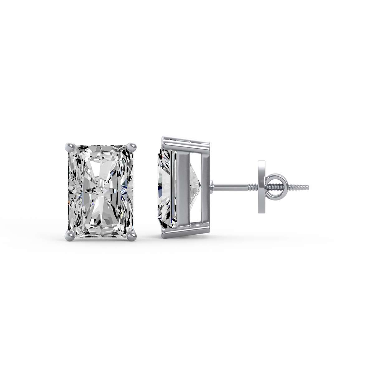 Radiant 6ct Diamond Stud Earrings