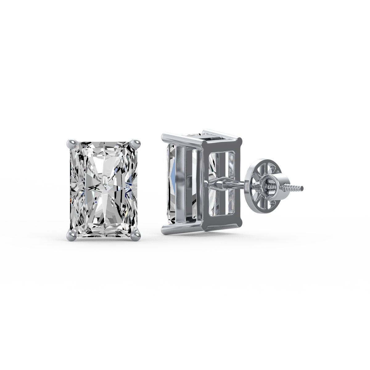 Radiant 6ct Diamond Stud Earrings