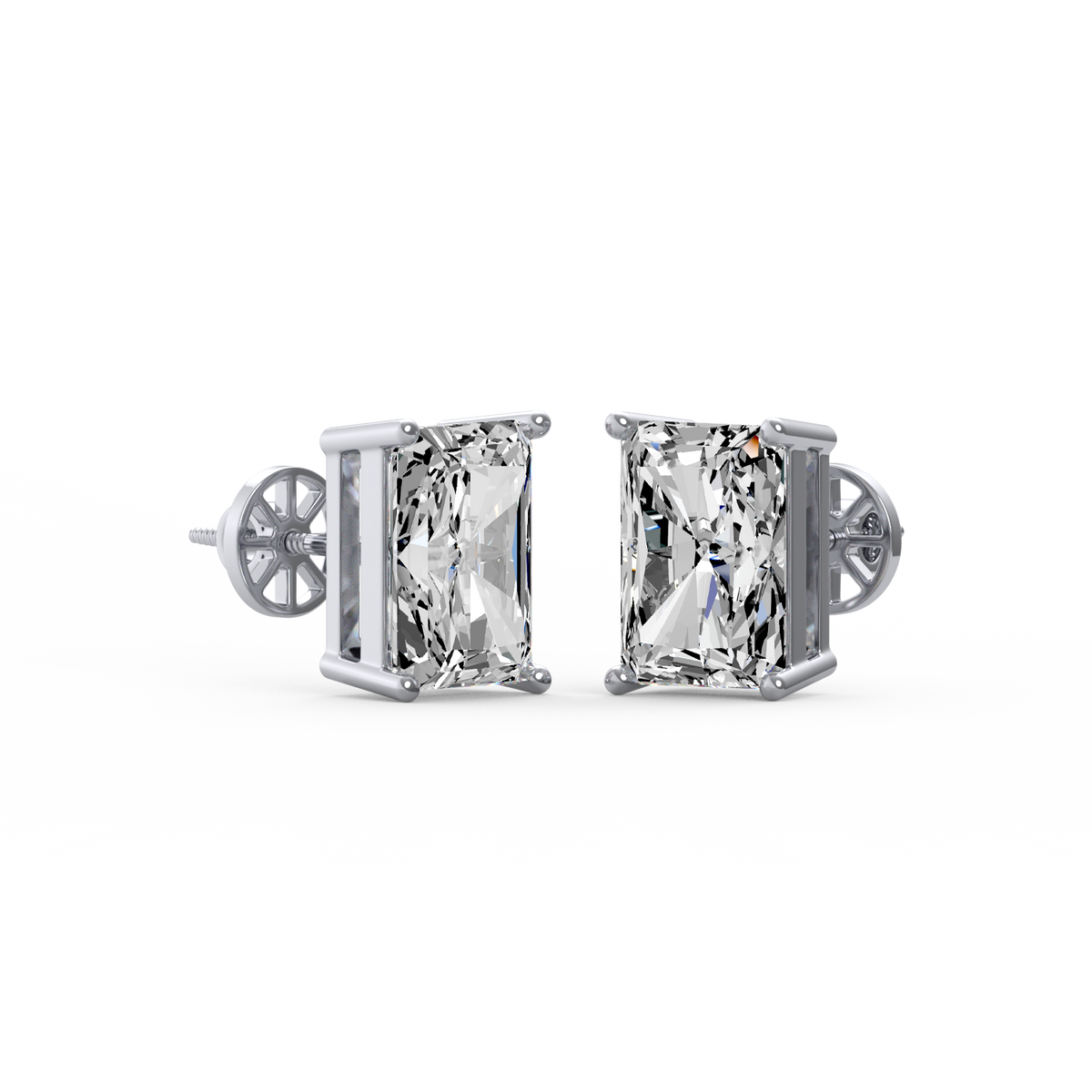 Radiant 6ct Diamond Stud Earrings