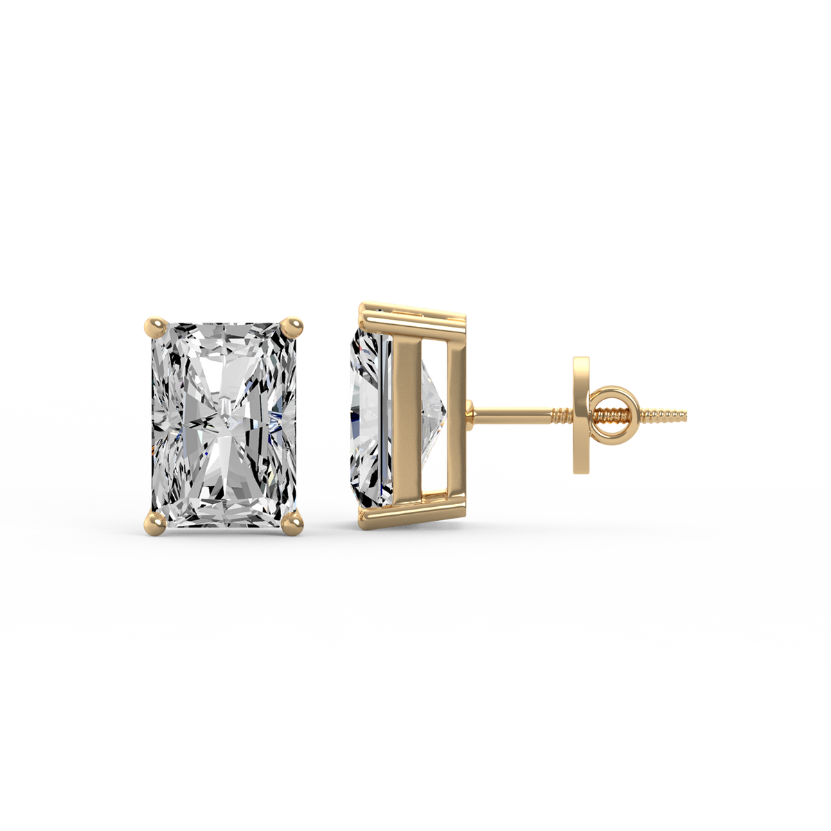 Radiant 6ct Diamond Stud Earrings