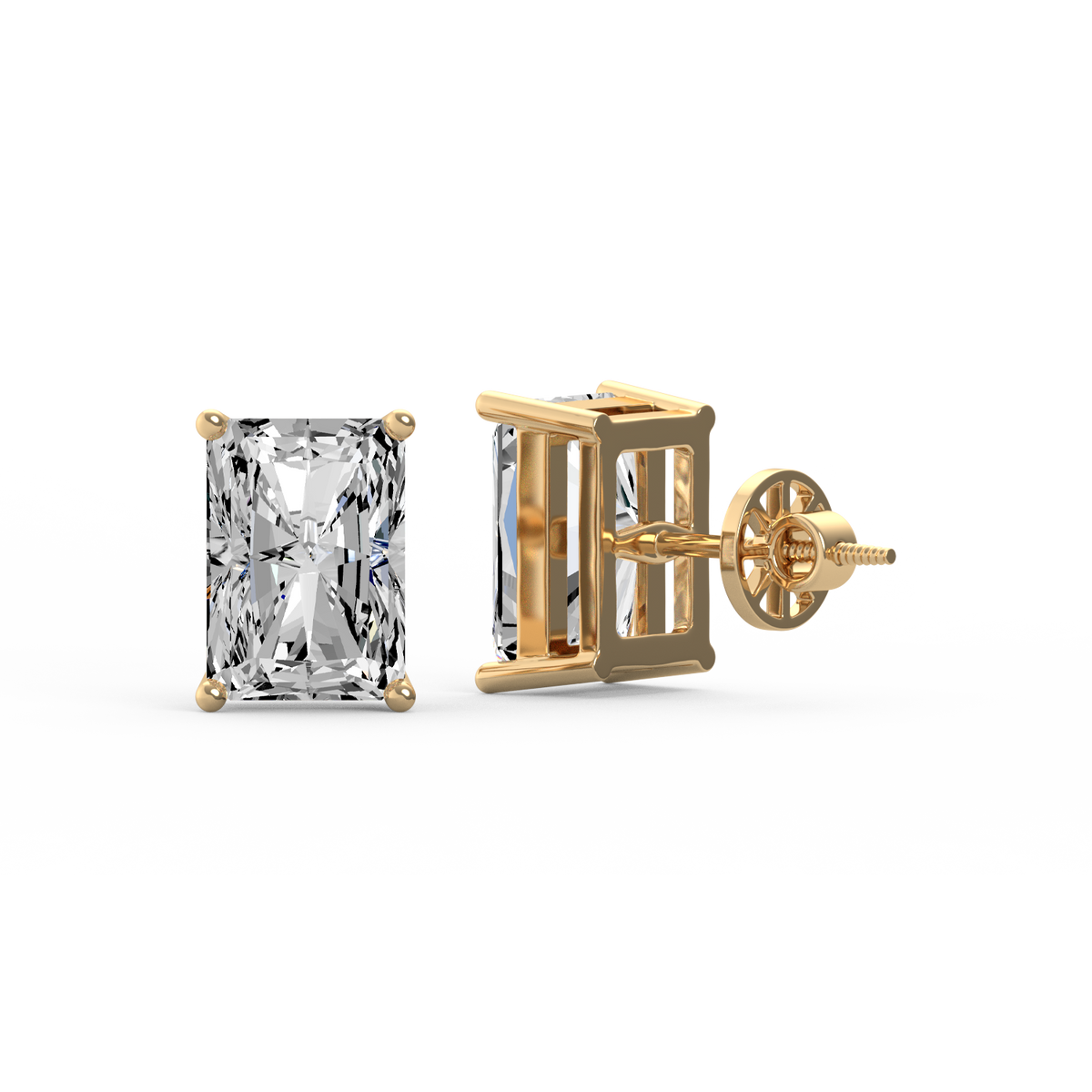 Radiant 6ct Diamond Stud Earrings