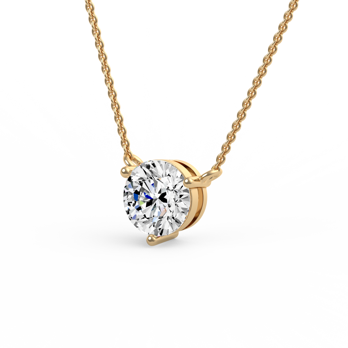 2CT Round Lab Grown Diamond Pendant PD-008