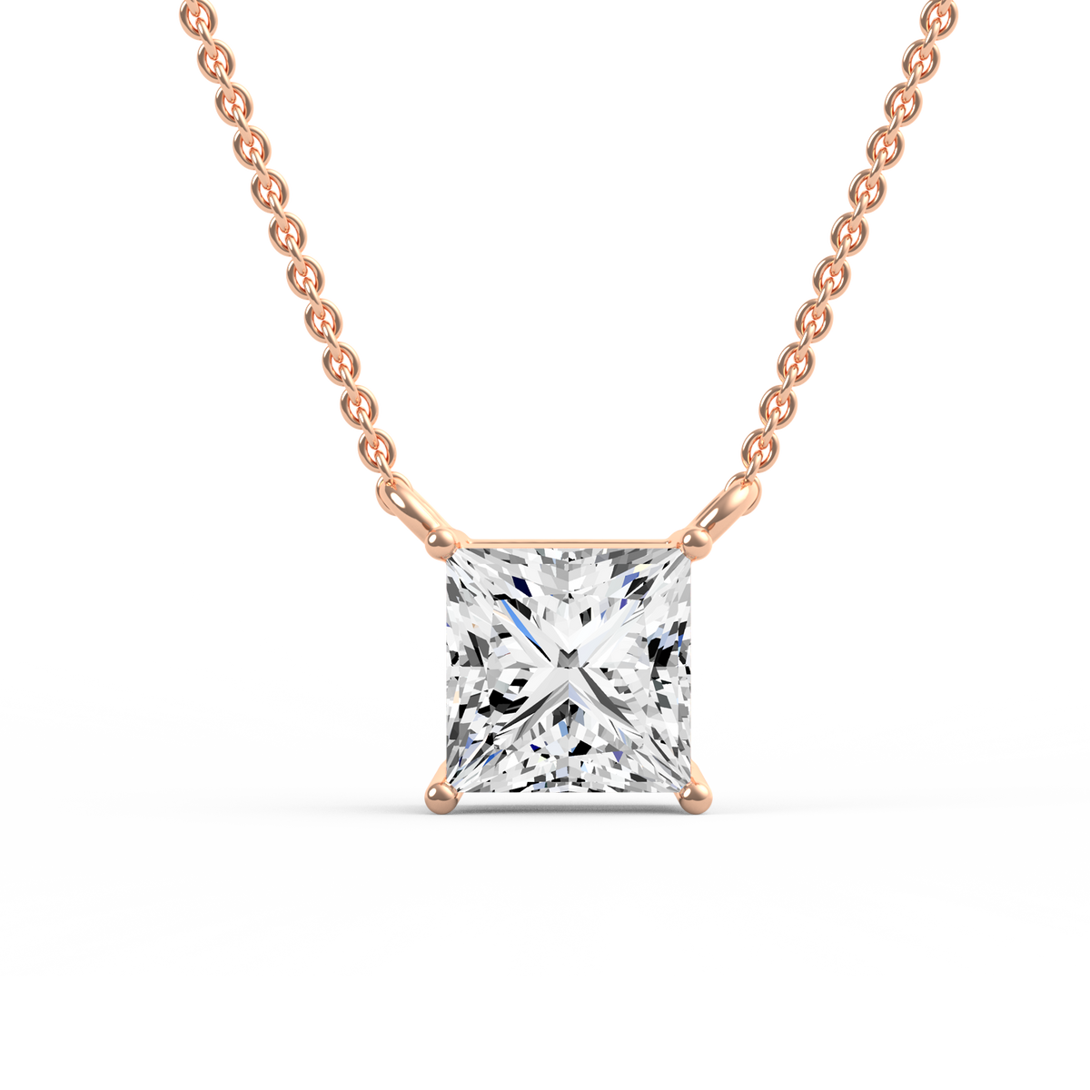 2CT Princess Cut Lab Grown Diamond Pendant PD-009