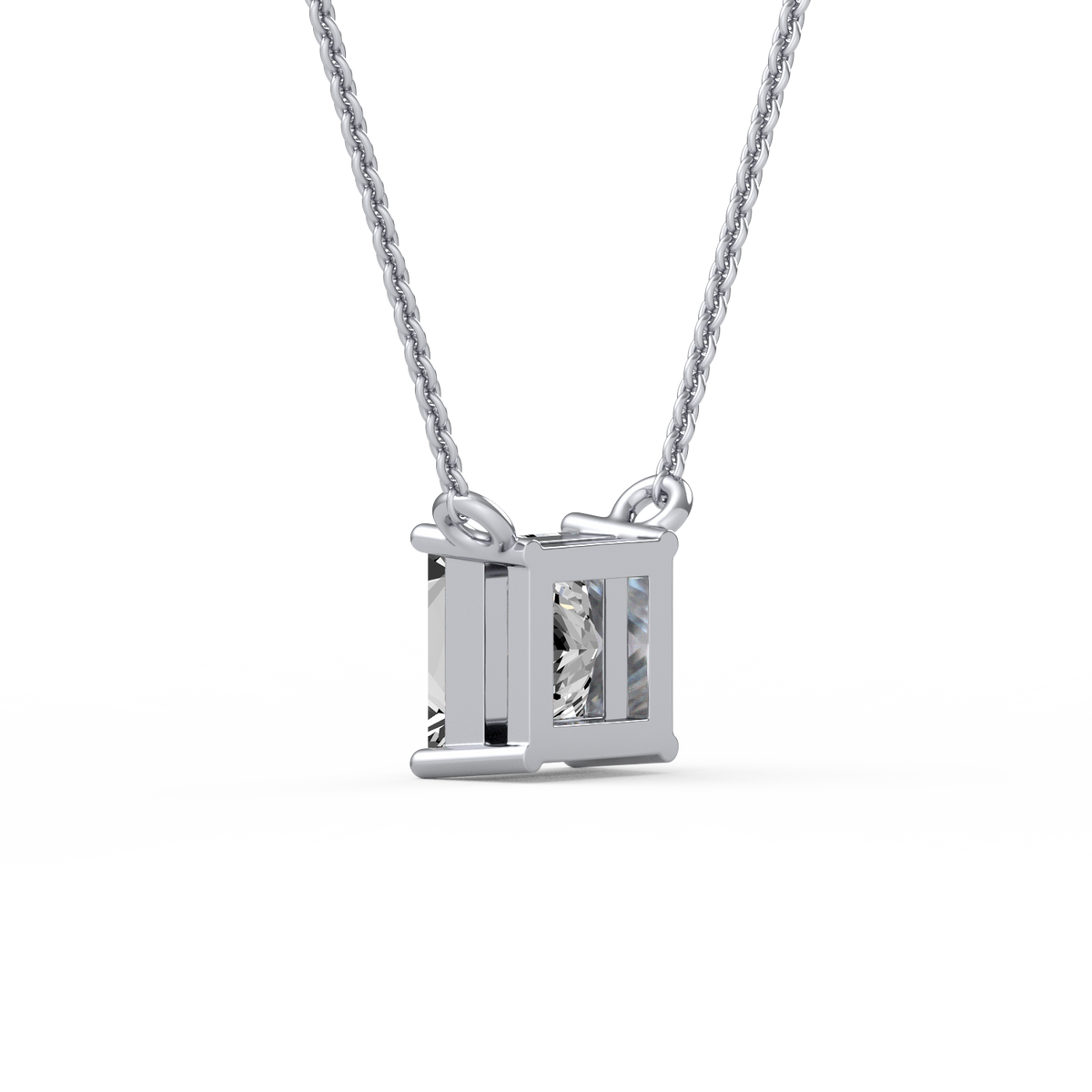 2CT Princess Cut Lab Grown Diamond Pendant PD-009
