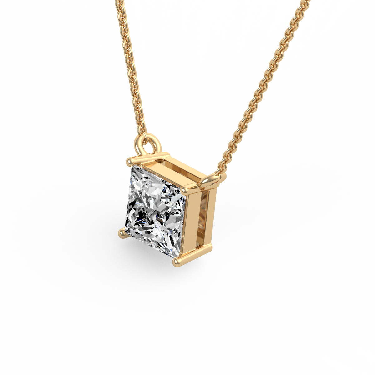 2CT Princess Cut Lab Grown Diamond Pendant PD-009