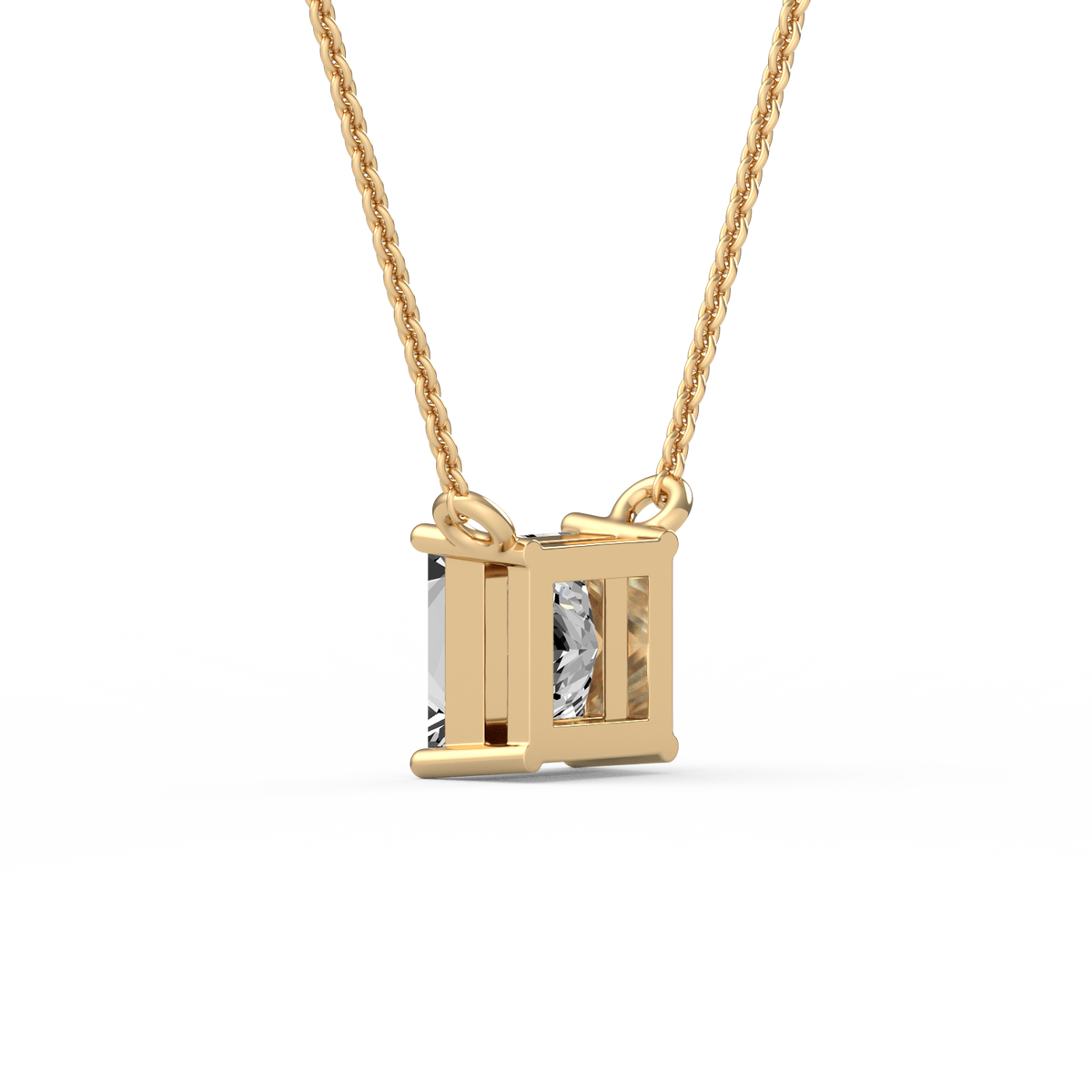 2CT Princess Cut Lab Grown Diamond Pendant PD-009