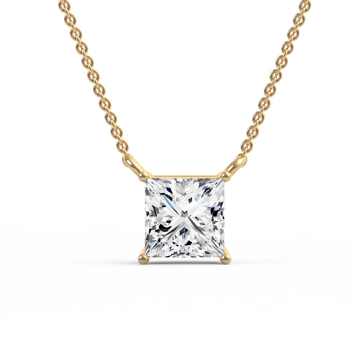 2CT Princess Cut Lab Grown Diamond Pendant PD-009