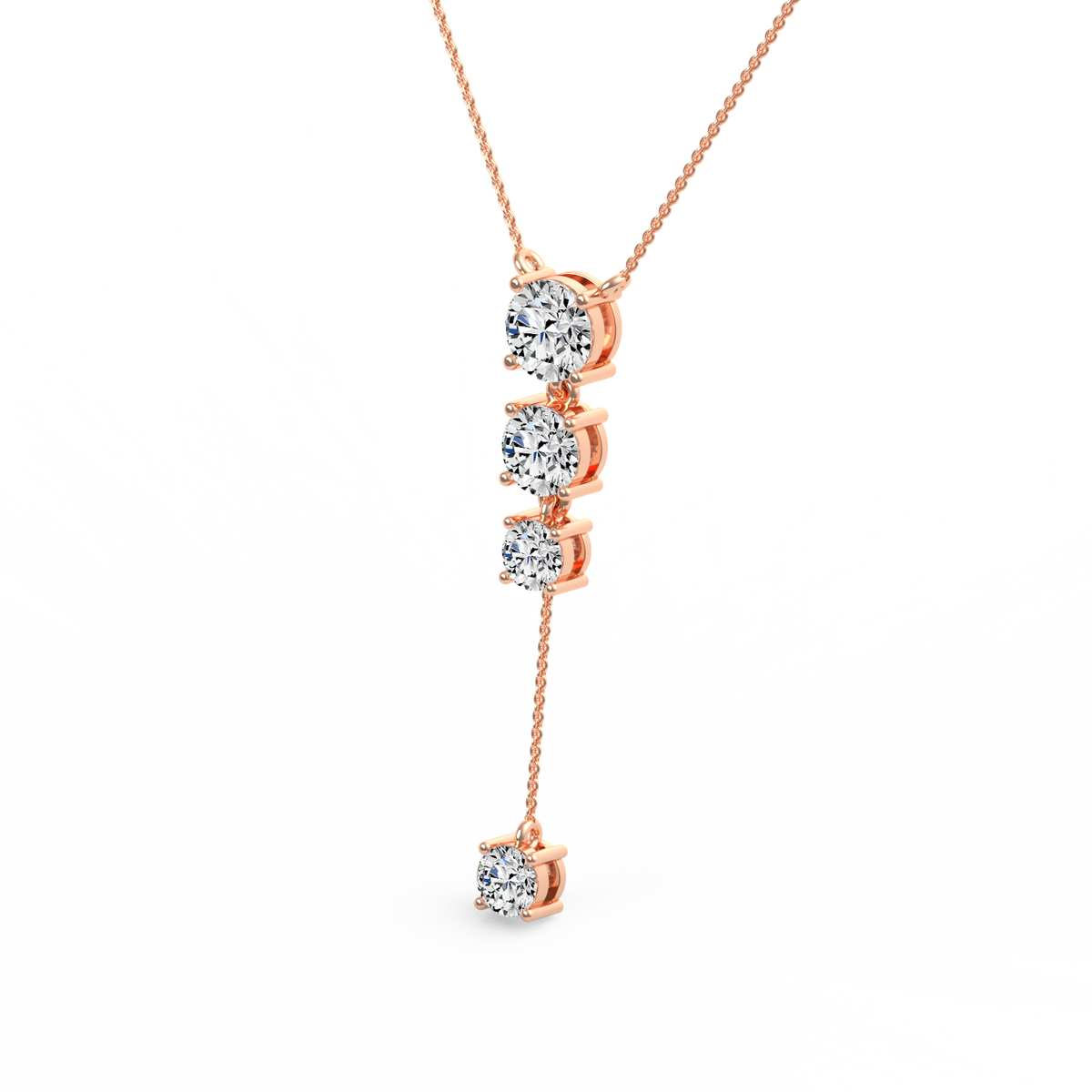 Graduated Round Lab Grown Diamond Pendant PD-011