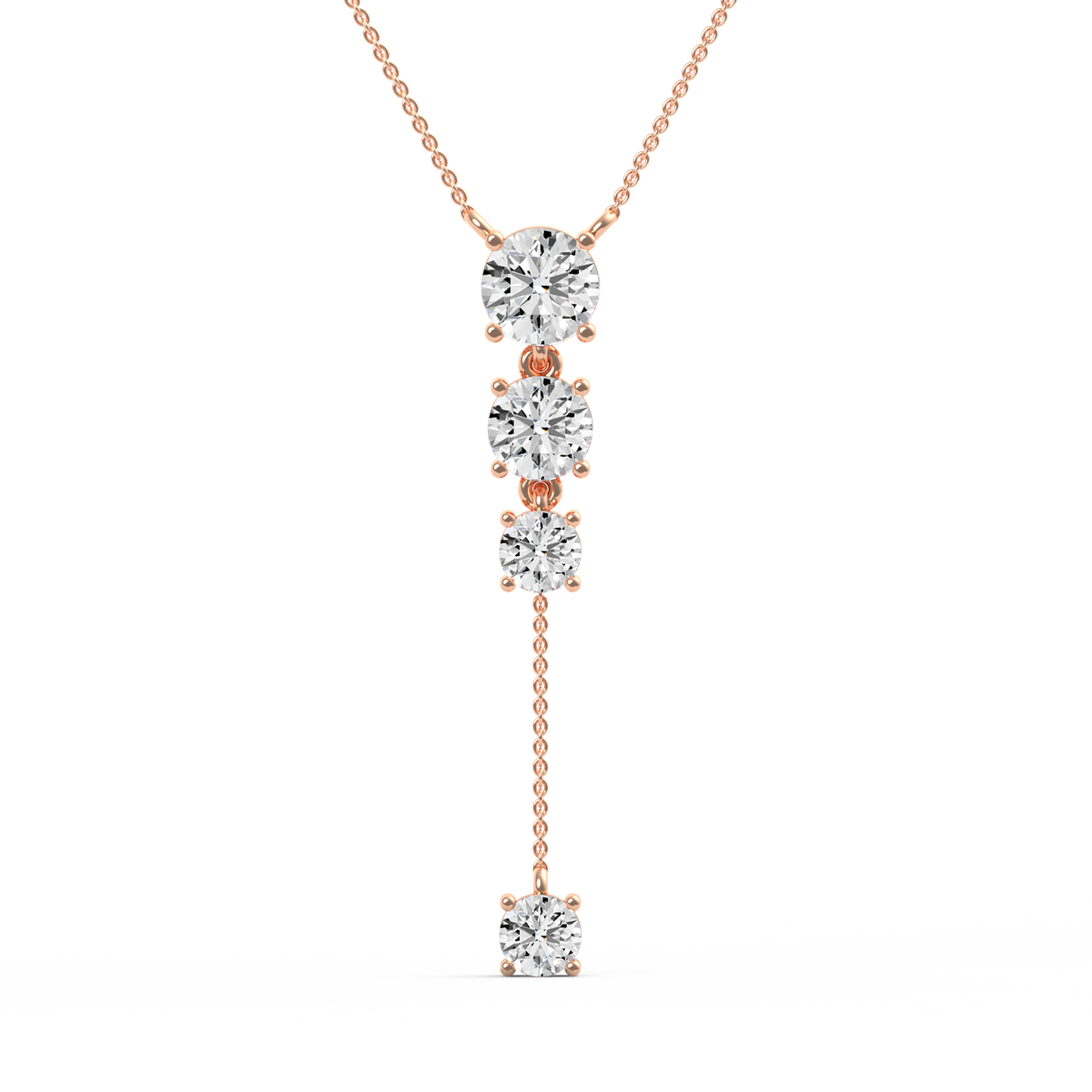 Graduated Round Lab Grown Diamond Pendant PD-011