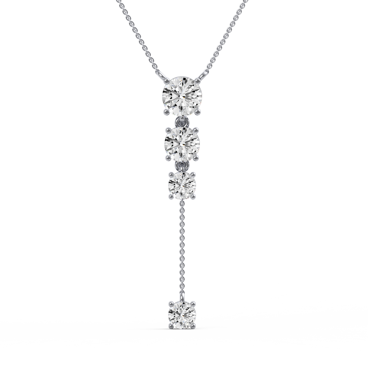 Graduated Round Lab Grown Diamond Pendant PD-011