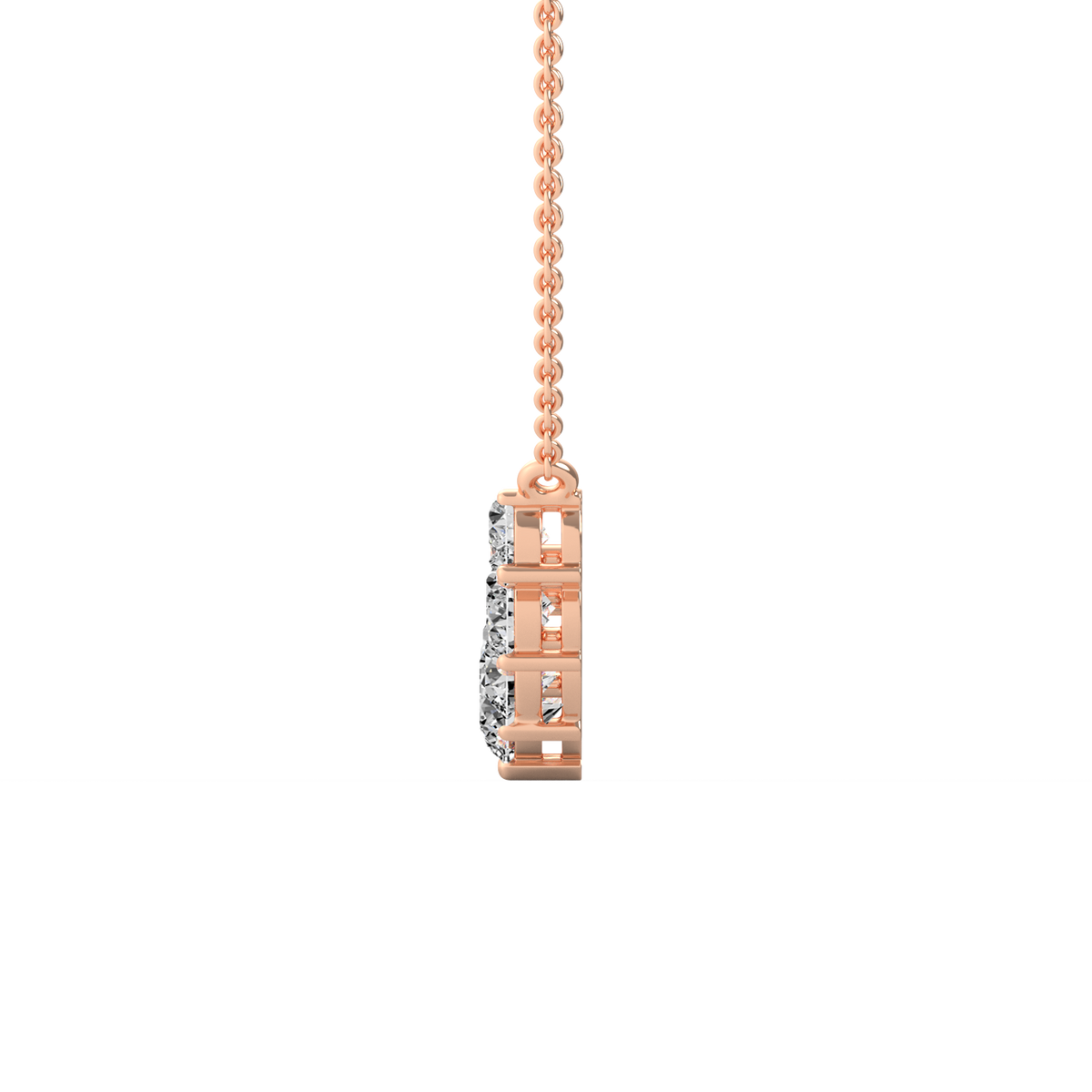 Graduated Round Lab Grown Diamond Necklace Pendent PD-012