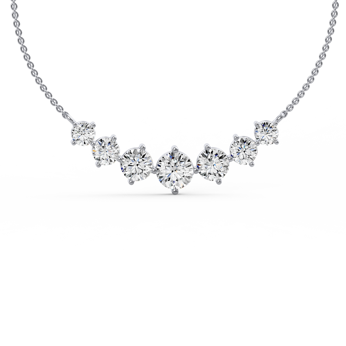 Graduated Round Lab Grown Diamond Necklace Pendent PD-012