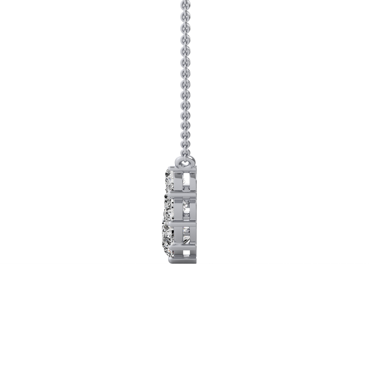 Graduated Round Lab Grown Diamond Necklace Pendent PD-012