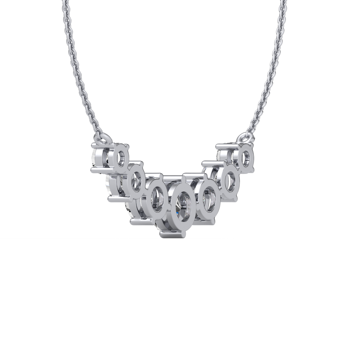 Graduated Round Lab Grown Diamond Necklace Pendent PD-012